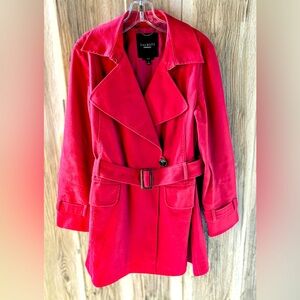 Talbots Womens Classic Cotton Trench Coat 
Size 4 Red Excellent Condition